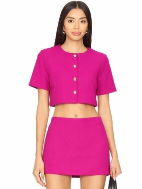 Amanda Uprichard Pink Buttoned Top